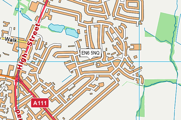EN6 5NQ map - OS VectorMap District (Ordnance Survey)