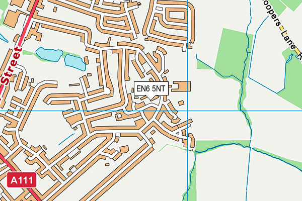 EN6 5NT map - OS VectorMap District (Ordnance Survey)