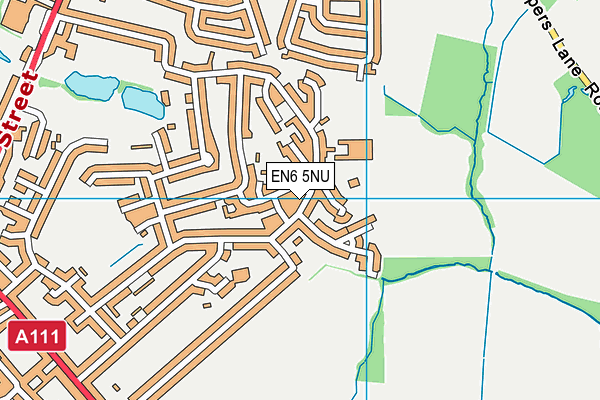 EN6 5NU map - OS VectorMap District (Ordnance Survey)