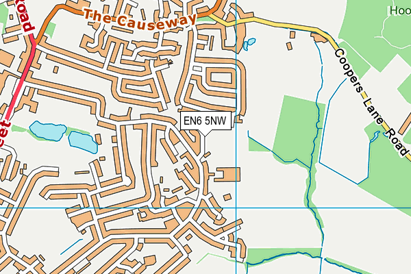 EN6 5NW map - OS VectorMap District (Ordnance Survey)