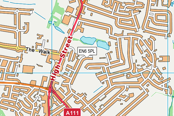 EN6 5PL map - OS VectorMap District (Ordnance Survey)