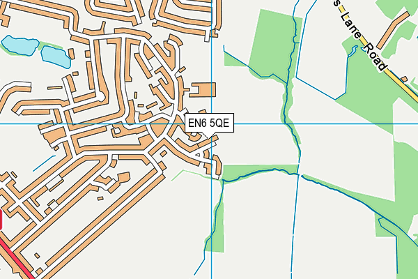 EN6 5QE map - OS VectorMap District (Ordnance Survey)