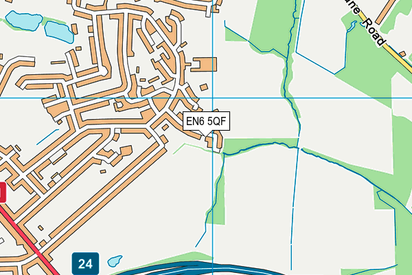EN6 5QF map - OS VectorMap District (Ordnance Survey)