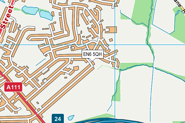 EN6 5QH map - OS VectorMap District (Ordnance Survey)