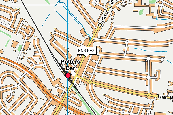 EN6 9EX map - OS VectorMap District (Ordnance Survey)