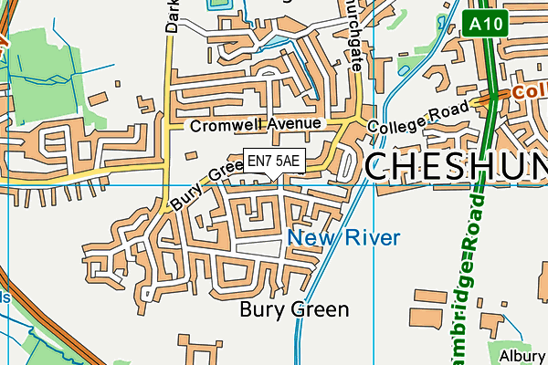 EN7 5AE map - OS VectorMap District (Ordnance Survey)