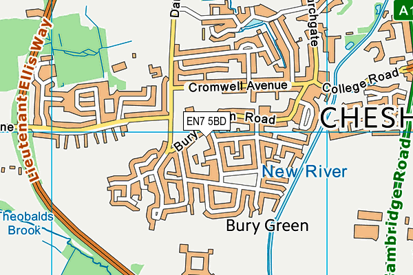 EN7 5BD map - OS VectorMap District (Ordnance Survey)