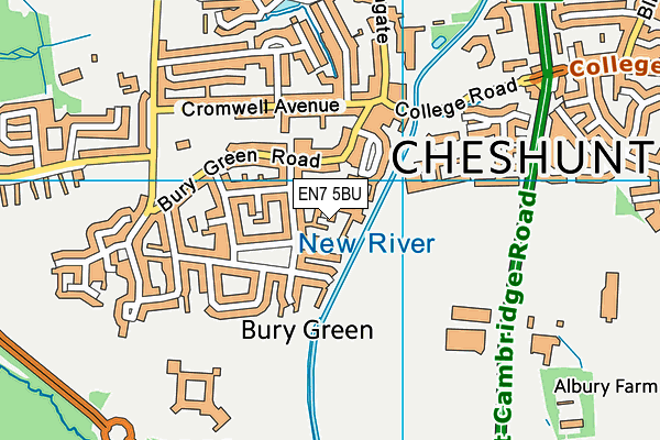 EN7 5BU map - OS VectorMap District (Ordnance Survey)