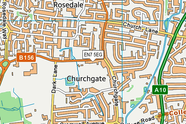 EN7 5EG map - OS VectorMap District (Ordnance Survey)