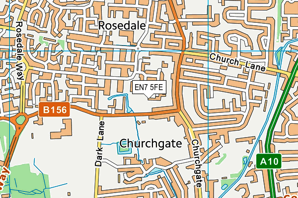 EN7 5FE map - OS VectorMap District (Ordnance Survey)