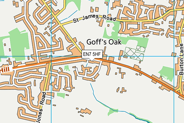 EN7 5HF map - OS VectorMap District (Ordnance Survey)