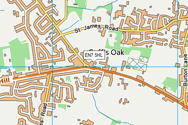 EN7 5HL map - OS VectorMap District (Ordnance Survey)
