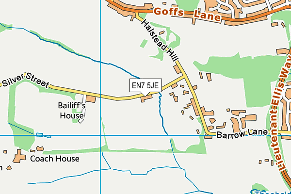 EN7 5JE map - OS VectorMap District (Ordnance Survey)