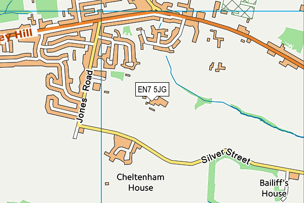 EN7 5JG map - OS VectorMap District (Ordnance Survey)