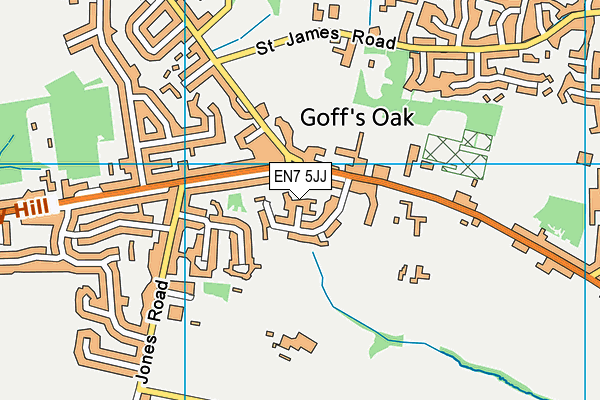 EN7 5JJ map - OS VectorMap District (Ordnance Survey)