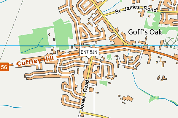 EN7 5JN map - OS VectorMap District (Ordnance Survey)