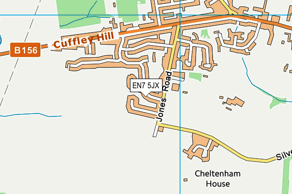 EN7 5JX map - OS VectorMap District (Ordnance Survey)