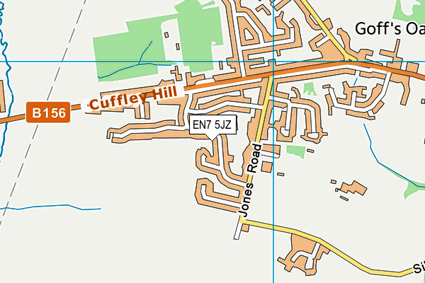EN7 5JZ map - OS VectorMap District (Ordnance Survey)