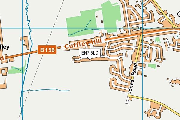 EN7 5LD map - OS VectorMap District (Ordnance Survey)