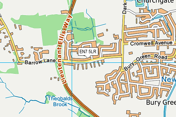 EN7 5LR map - OS VectorMap District (Ordnance Survey)