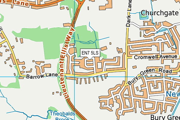 EN7 5LS map - OS VectorMap District (Ordnance Survey)