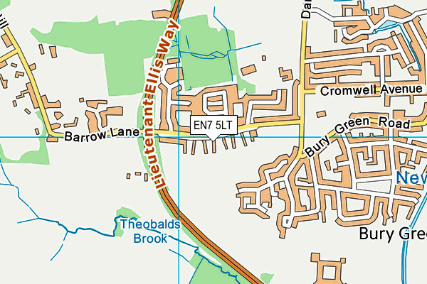 EN7 5LT map - OS VectorMap District (Ordnance Survey)