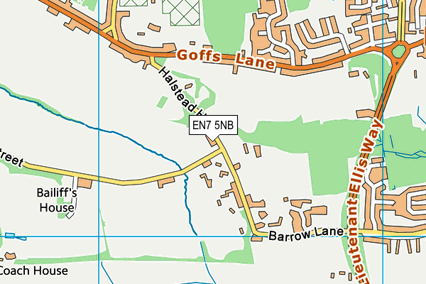 EN7 5NB map - OS VectorMap District (Ordnance Survey)