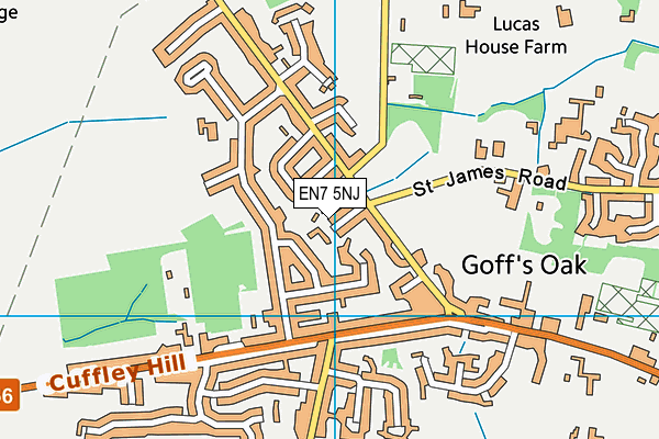 EN7 5NJ map - OS VectorMap District (Ordnance Survey)
