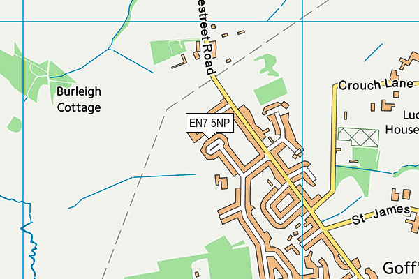 EN7 5NP map - OS VectorMap District (Ordnance Survey)