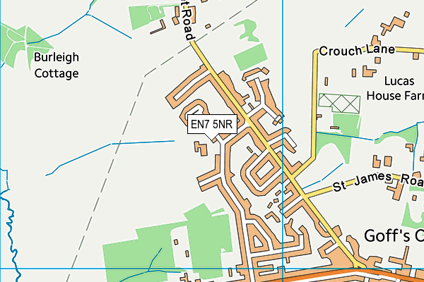 EN7 5NR map - OS VectorMap District (Ordnance Survey)