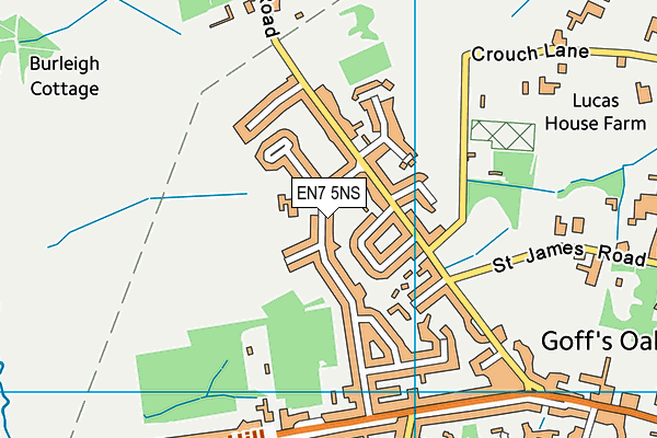 EN7 5NS map - OS VectorMap District (Ordnance Survey)