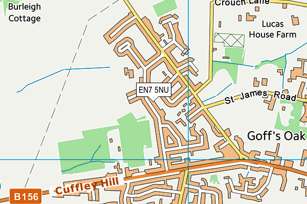 EN7 5NU map - OS VectorMap District (Ordnance Survey)