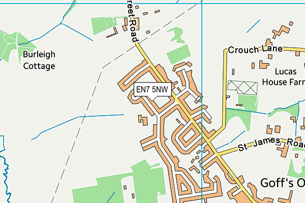 EN7 5NW map - OS VectorMap District (Ordnance Survey)