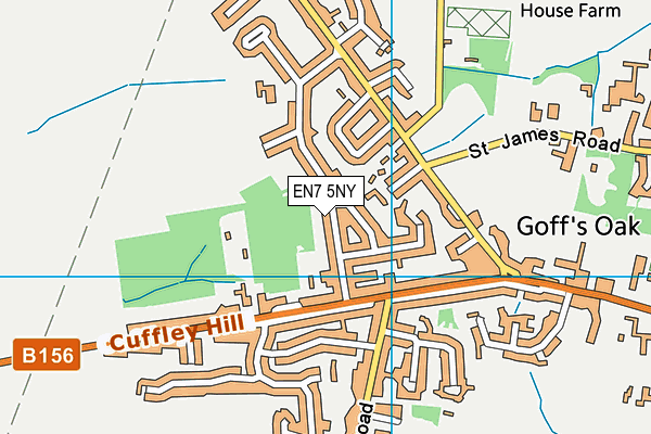 EN7 5NY map - OS VectorMap District (Ordnance Survey)