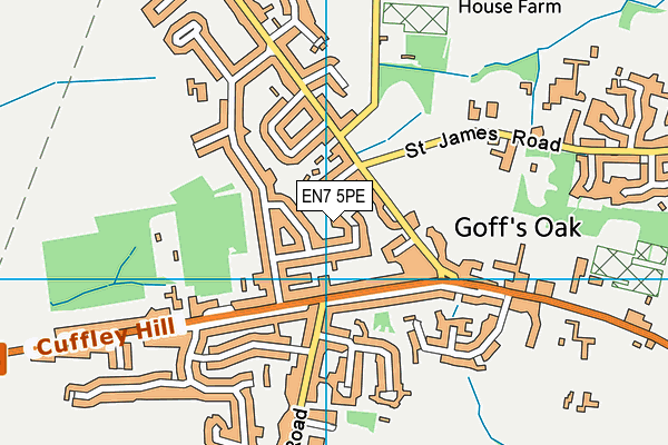 EN7 5PE map - OS VectorMap District (Ordnance Survey)