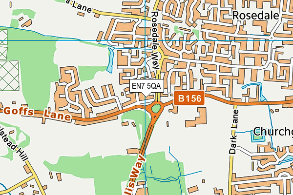 EN7 5QA map - OS VectorMap District (Ordnance Survey)