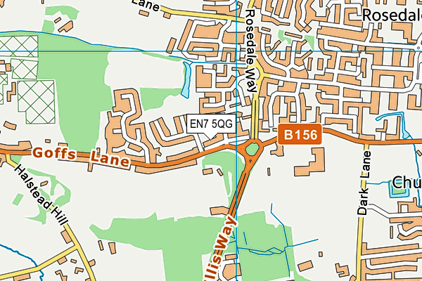 EN7 5QG map - OS VectorMap District (Ordnance Survey)