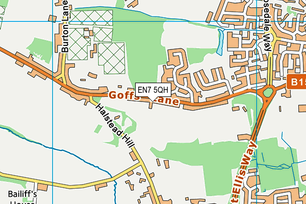 EN7 5QH map - OS VectorMap District (Ordnance Survey)