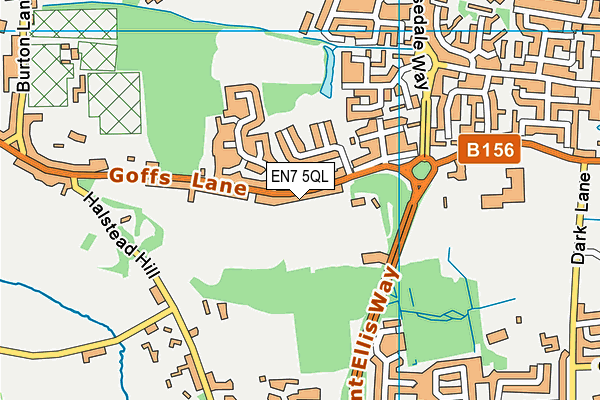 EN7 5QL map - OS VectorMap District (Ordnance Survey)