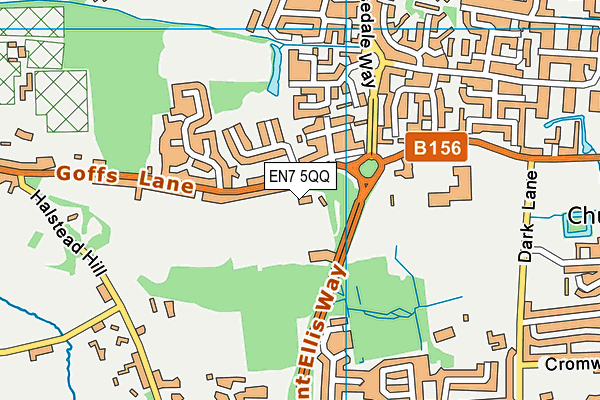 EN7 5QQ map - OS VectorMap District (Ordnance Survey)