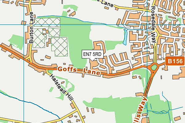 EN7 5RD map - OS VectorMap District (Ordnance Survey)