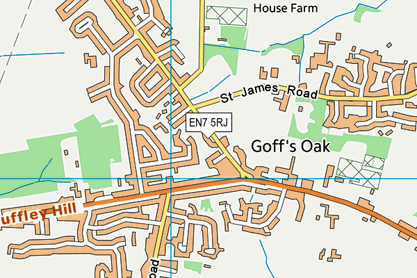 EN7 5RJ map - OS VectorMap District (Ordnance Survey)