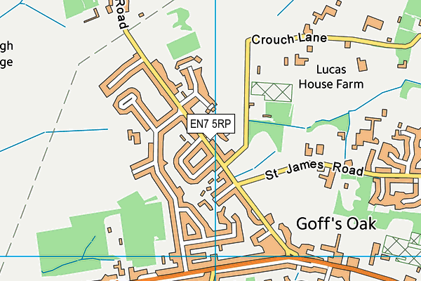 EN7 5RP map - OS VectorMap District (Ordnance Survey)