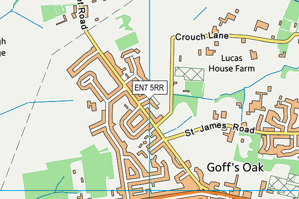 EN7 5RR map - OS VectorMap District (Ordnance Survey)