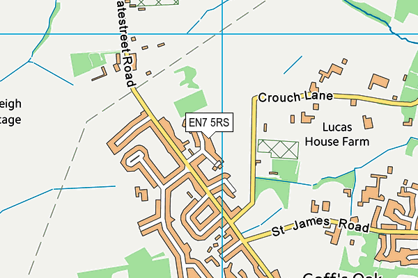EN7 5RS map - OS VectorMap District (Ordnance Survey)