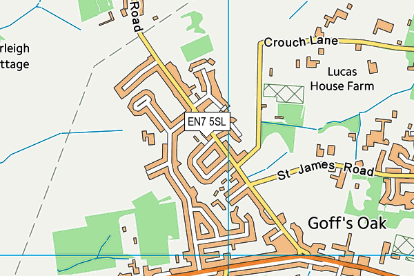 EN7 5SL map - OS VectorMap District (Ordnance Survey)