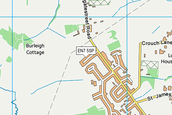 EN7 5SP map - OS VectorMap District (Ordnance Survey)