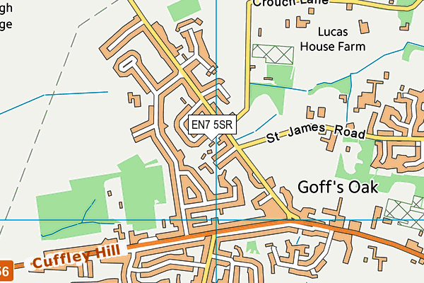 EN7 5SR map - OS VectorMap District (Ordnance Survey)