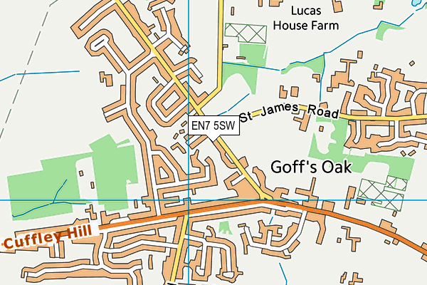 EN7 5SW map - OS VectorMap District (Ordnance Survey)