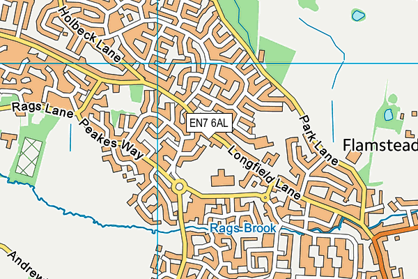 EN7 6AL map - OS VectorMap District (Ordnance Survey)